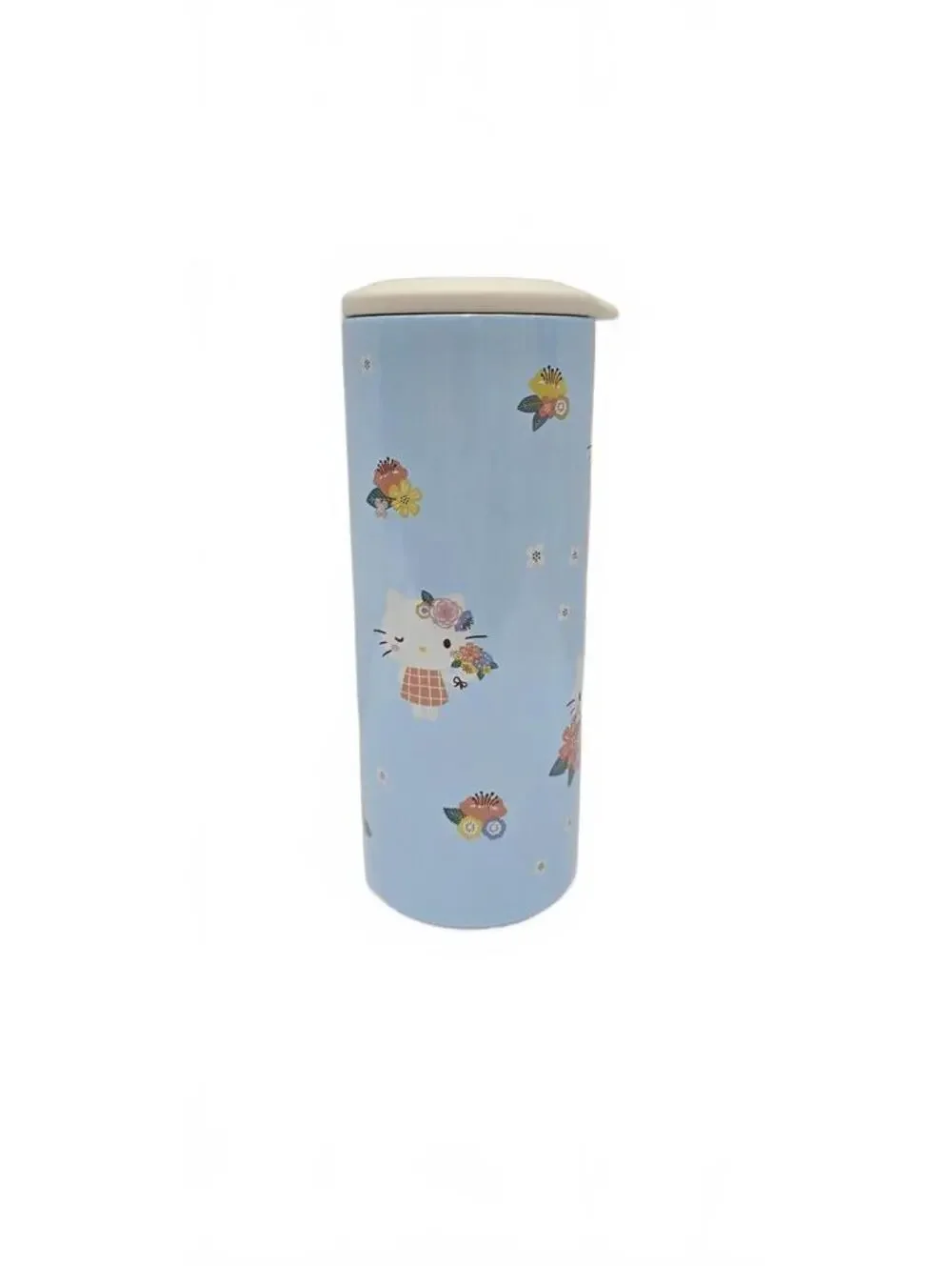 Zak! Designs Blue Floral Hello Kitty Travel Mug with Lid